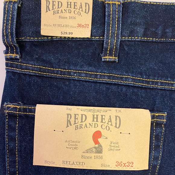 NTW RedHead Relaxed Fit Cotton Denim Dark Blue Jeans Mens Size 36/32 - Picture 2 of 4